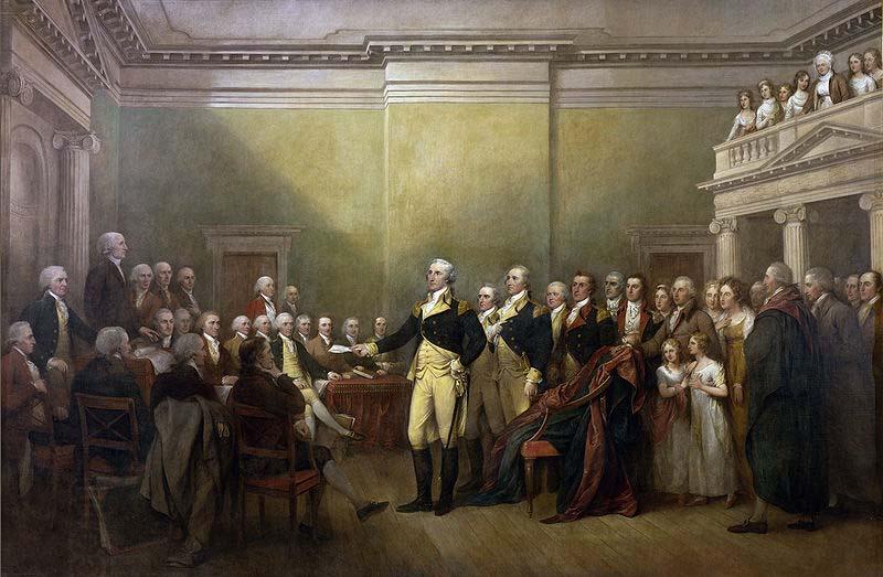 John Trumbull General George Washington Resigning his Commission China oil painting art